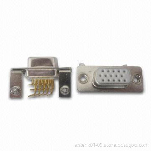 High-density D-sub Connectors, Machined Contact, Right Angle, Female or Male Type